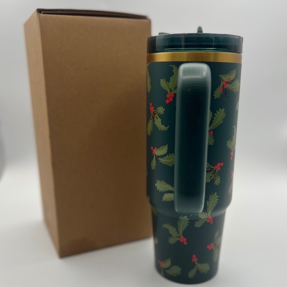 Stanley Holiday Botanical Tumbler Evergreen Holly Christmas NWT 30oz Quencher - Picture 2 of 8